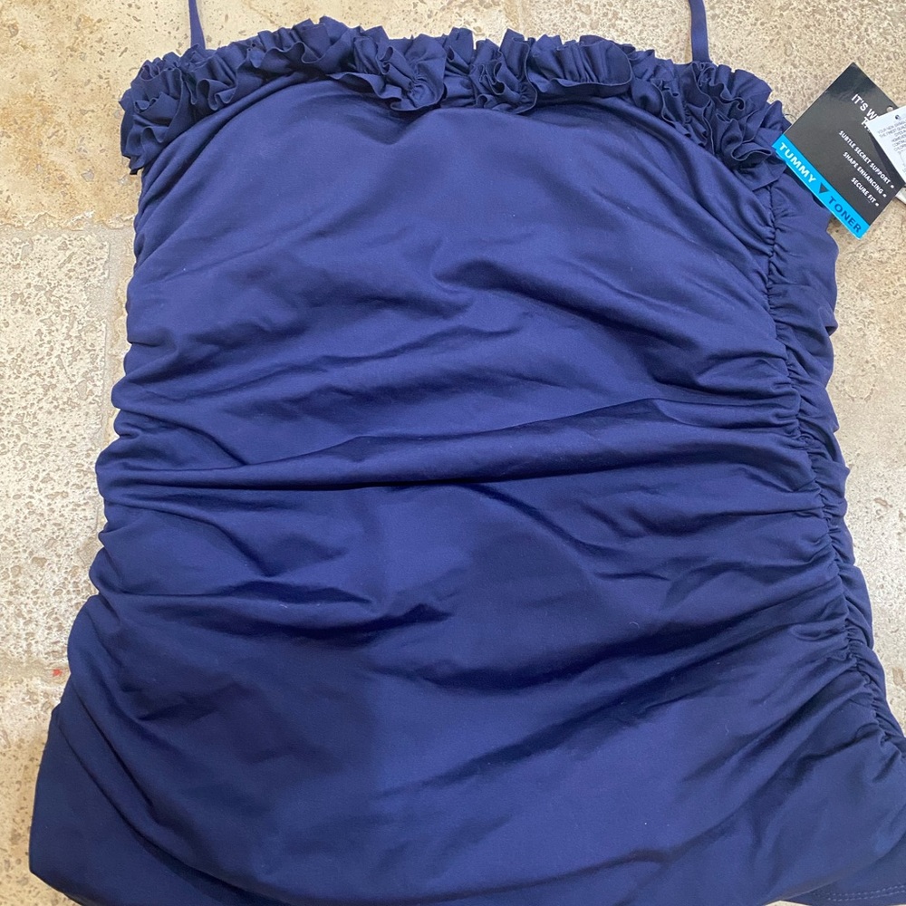 NWT Kenneth Cole Navy Toning Tankini